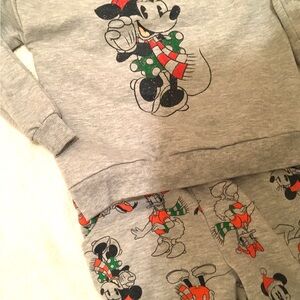 Disney Matching Set Gray and Black with Mickey Mouse Holiday Design